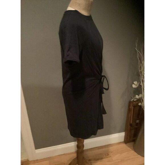 Stateside Navy Ruched T-shirt Dress Tie Front - Picture 2 of 8